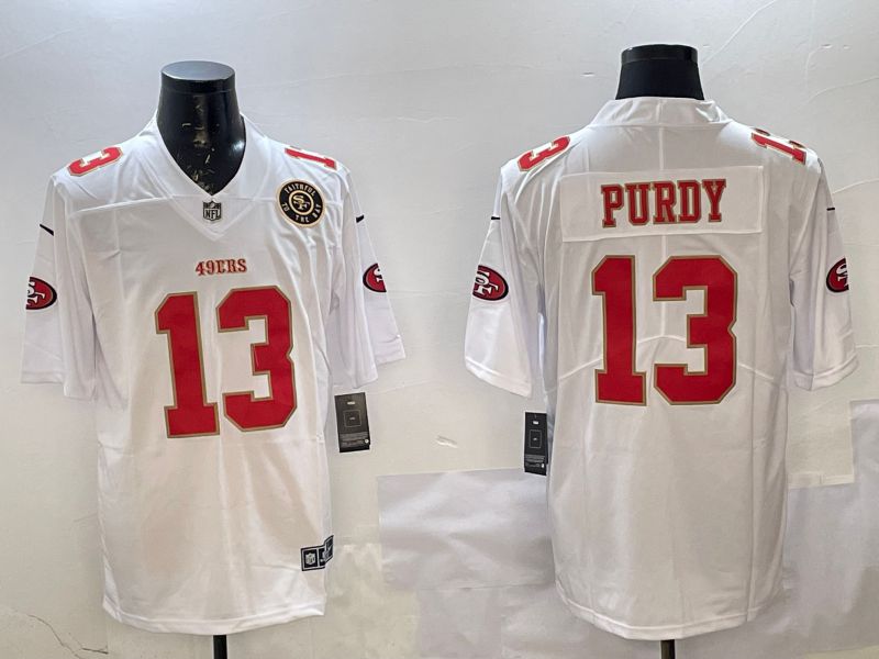 Men San Francisco 49ers #13 Purdy White gold Fashion 2025 Nike Limited NFL Jersey style 3